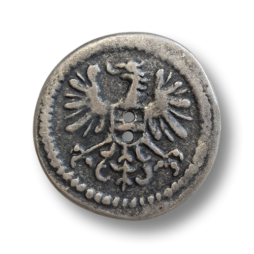 www.knopfparadies.de - 6940as- Riesige Trachtenknöpfe aus Metall mit zwei Knopflöchern und Adler-Motiv